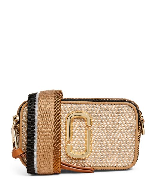 Marc Jacobs Leather The Mixed Media Snapshot Cross-body Bag in Beige ...