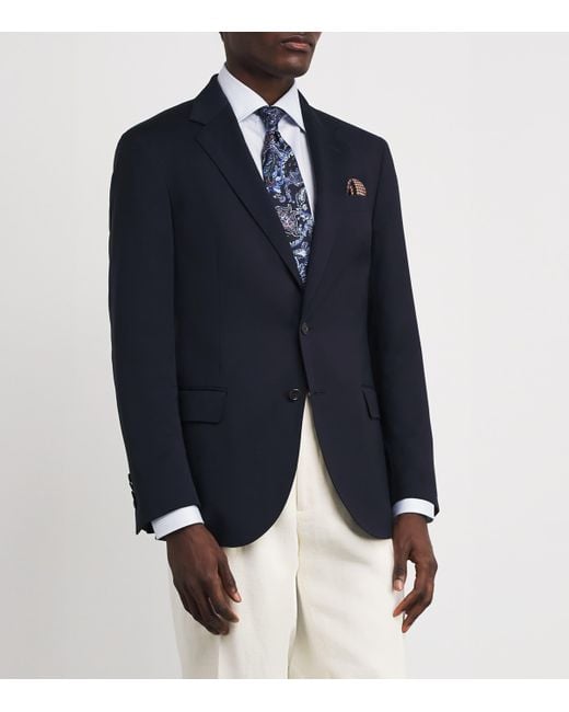 Harrods Purple Silk Jacquard Pocket Square for men