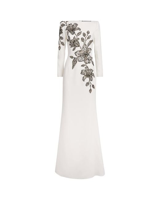 Jenny Packham White Embellished Slipper Orchid Gown