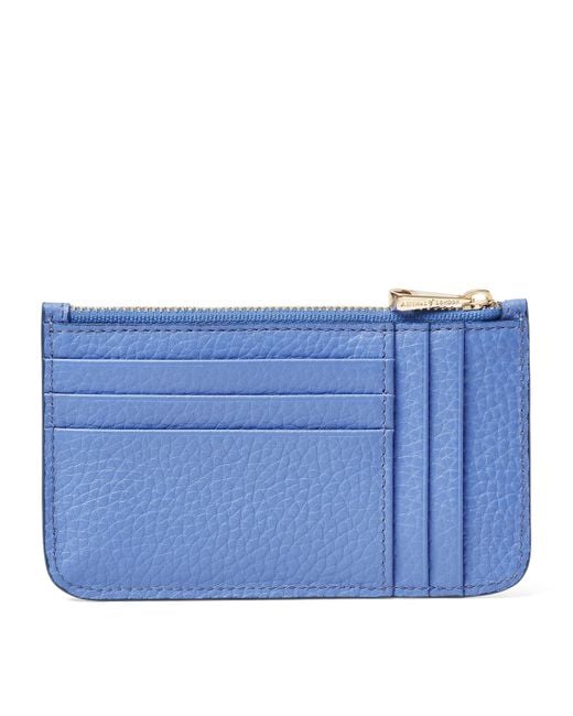 Aspinal Blue Leather Ella Card Case