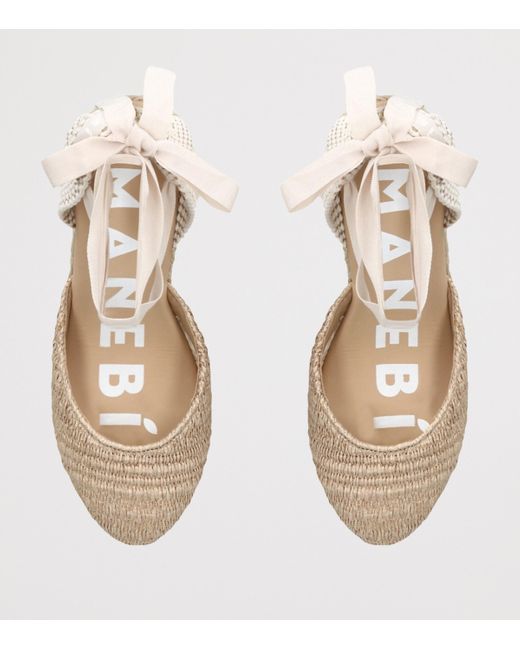 Manebí Natural La Havana Wedge Espadrilles 100