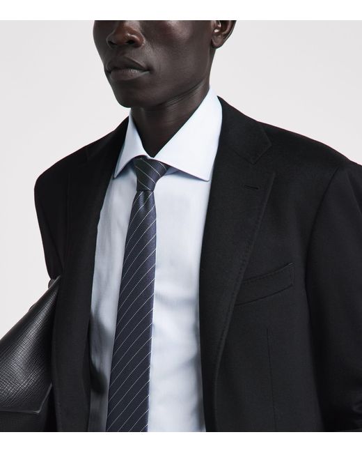 Canali Blue Silk Stripe Tie for men