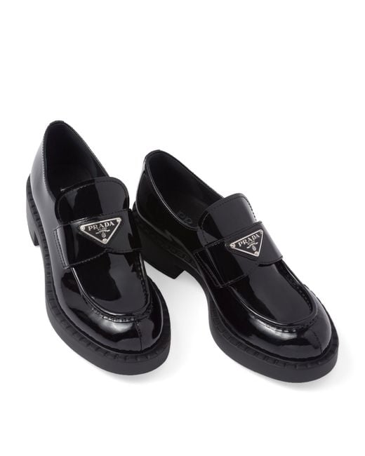 Prada Black Leather Loafers 50
