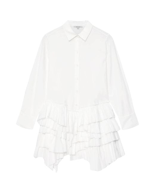 AllSaints White Organic Cotton Kristi Shirt Dress