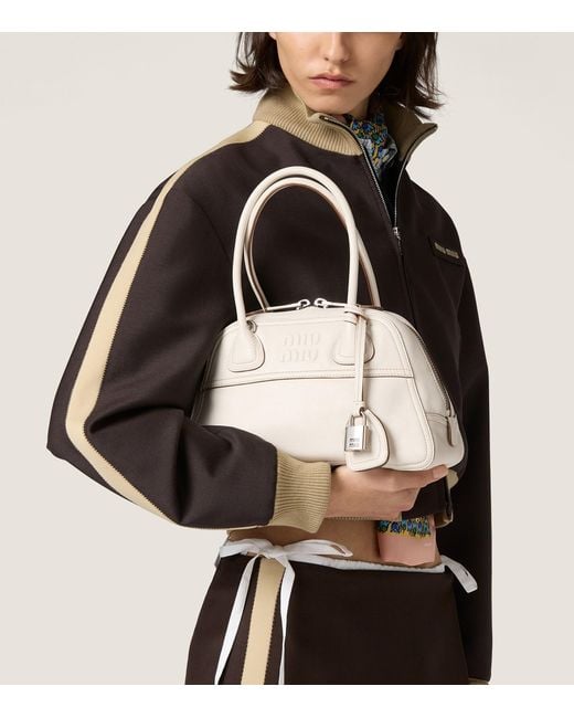 Miu Miu Natural Nappa Leather Vivant Top-Handle Bag