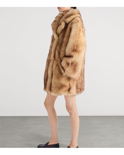 Prada Brown Shearling Caban Jacket