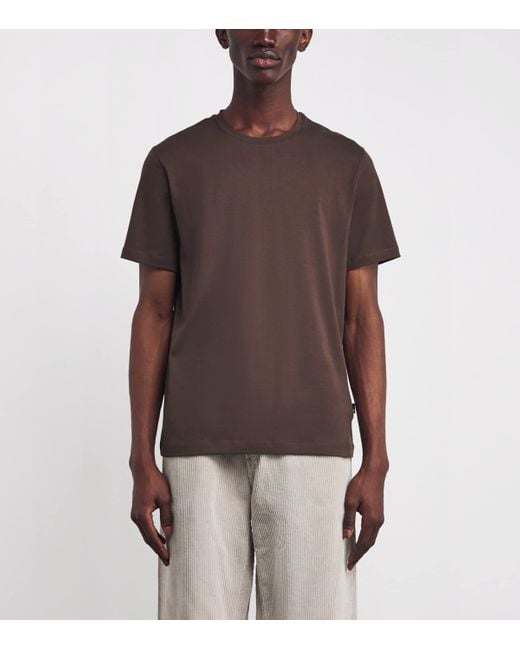 7 For All Mankind Brown Luxe Performance T-Shirt for men