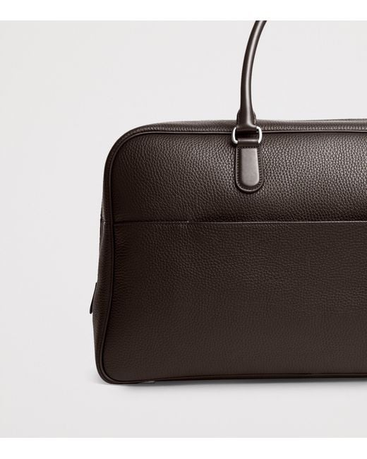 Carl Friedrik Black Leather Granville Duffle Bag