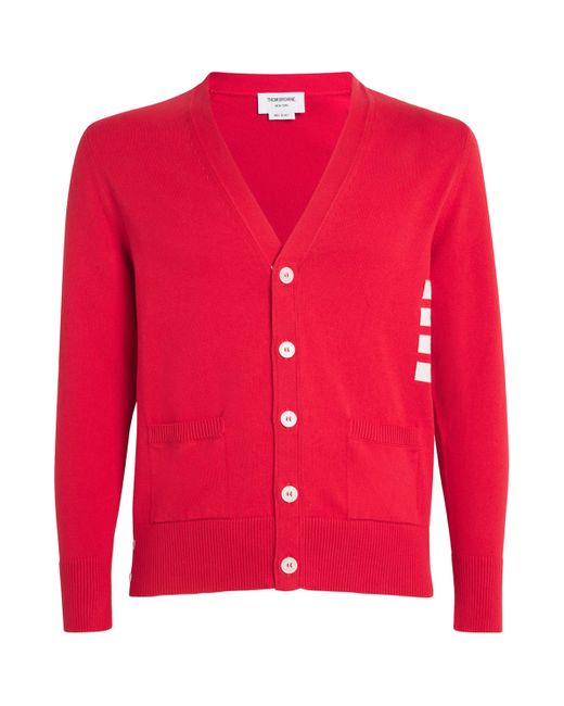 Thom Browne Pink Cotton 4-Bar Cardigan for men