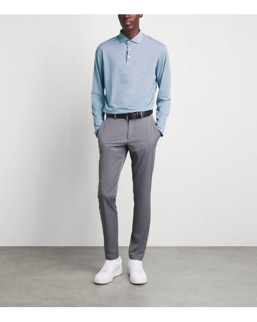Kjus Blue Stripe Soren Long-Sleeve Polo Shirt for men