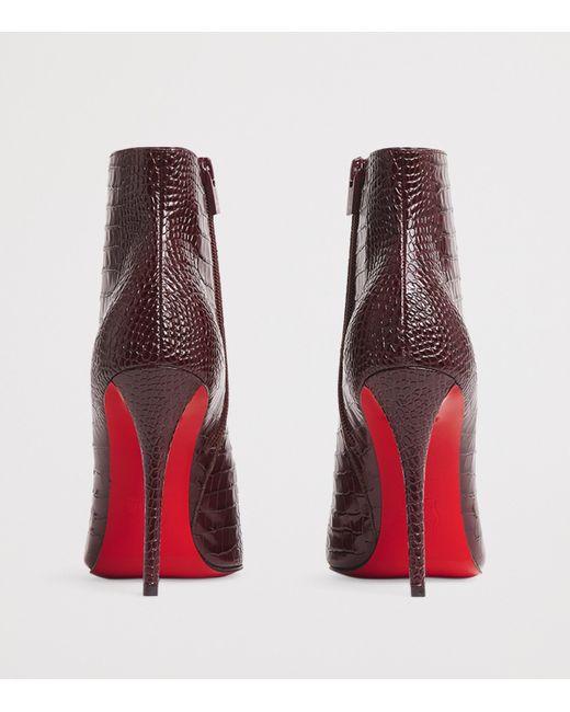 Christian Louboutin Brown Miss Z Booty Alligator-Embossed Leather Ankle Boots 100