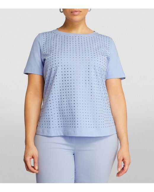 Marina Rinaldi Blue Crystal-embellished T-shirt