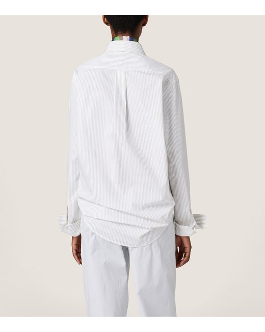 Miu Miu White Cotton Stripe Shirt