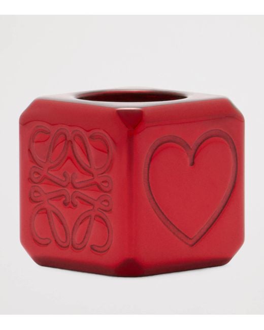 Loewe Red Heart Dice Bag Charm
