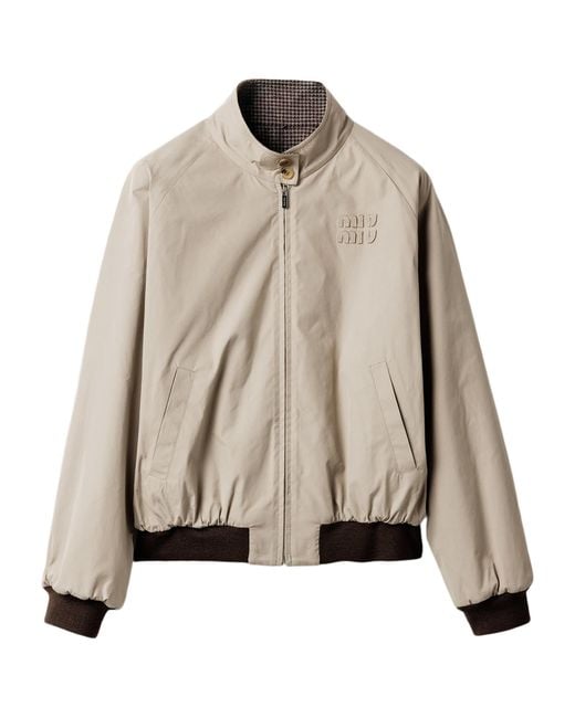 Miu Miu Natural Cotton-Blend Reversible Blouson Jacket