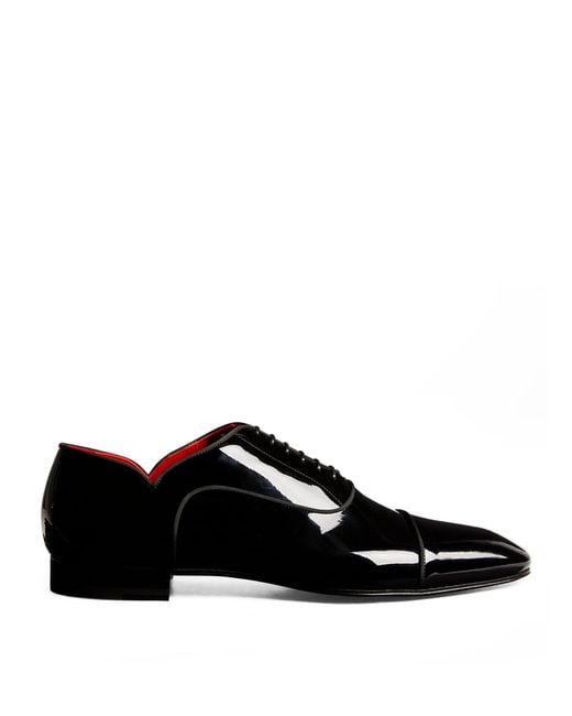 Christian Louboutin Black Greggy Chick Patent Leather Oxford Shoes for men