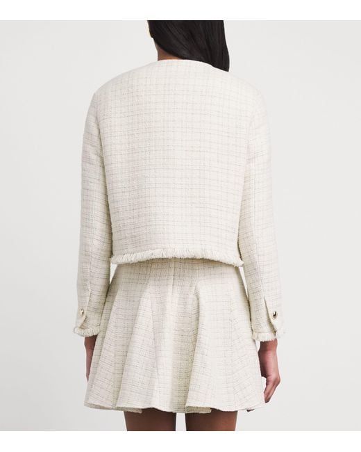 Maje White Tweed Cropped Jacket