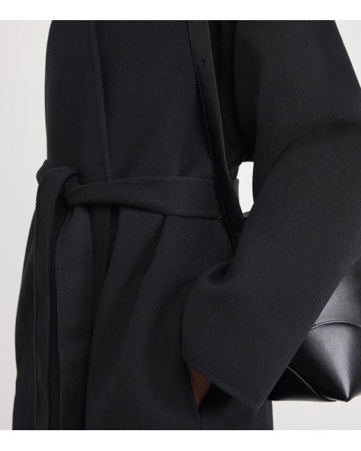 Johnstons Black Cashmere Wrap Belt Long Coat