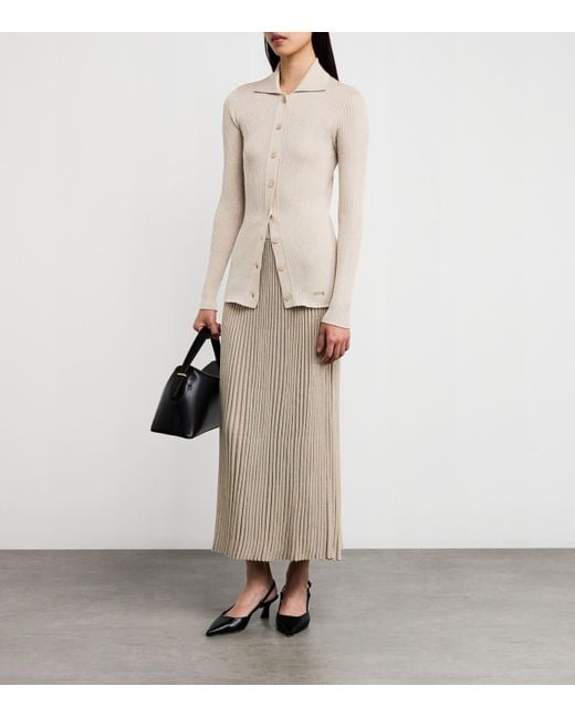 Kiton Natural Wool-Blend Shimmer Cardigan