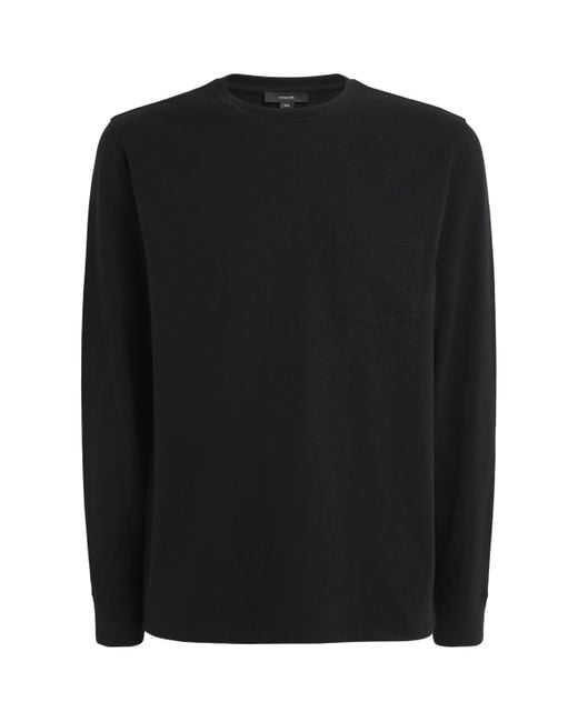 Vince Black Sueded Jersey Pocket T-Shirt for men