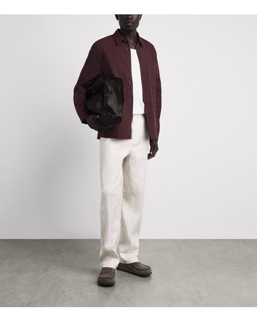 Citizens of Humanity Purple Cotton-Linen Cairo Shirt for men