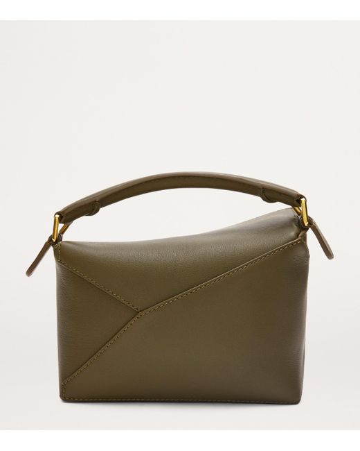 Loewe Green Mini Leather Puzzle Edge Top-Handle Bag