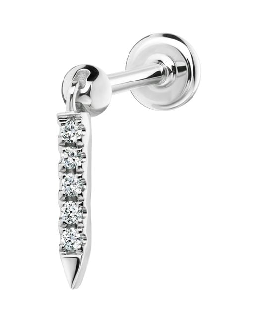 Maria Tash White Diamond Eternity Bar Single Threaded Stud