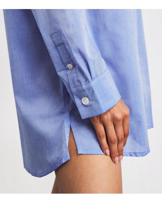 Derek Rose Blue Cotton Nightshirt