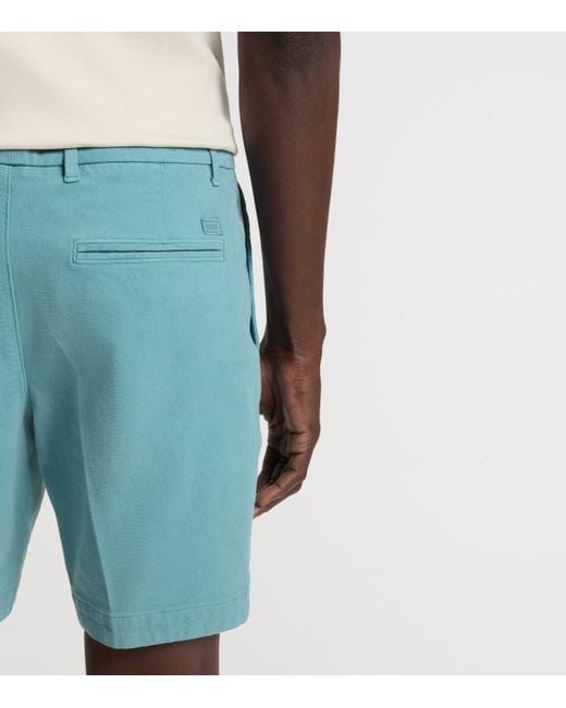 Boss Blue Stretch-Cotton Slim Fit Shorts for men