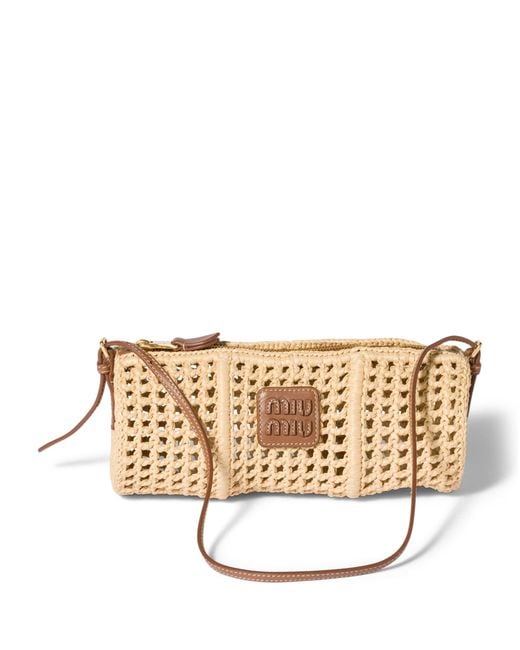 Miu Miu Metallic Crochet Mesh Pouch
