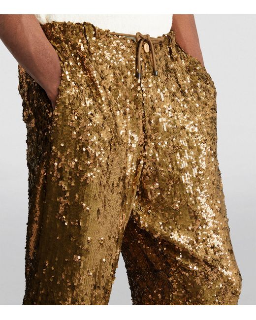 Dries Van Noten Metallic Embellished Sequin Shorts for men