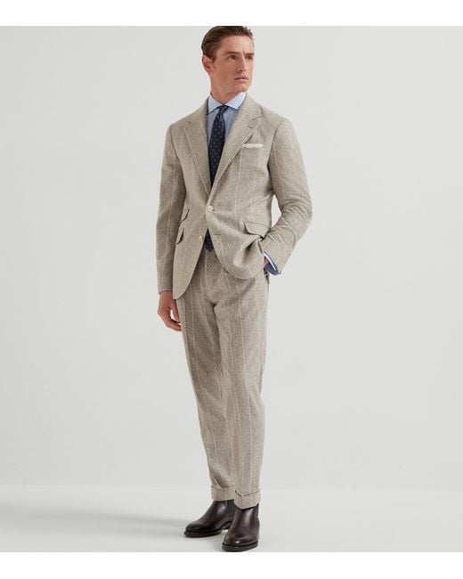 Brunello Cucinelli Blue Cotton Oxford Shirt for men