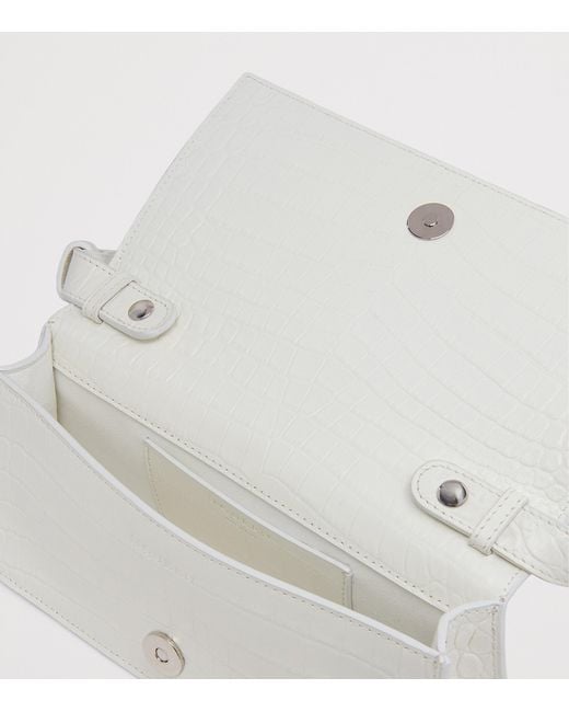 McQueen White Leather Skull Four-Ring Top-Handle Bag
