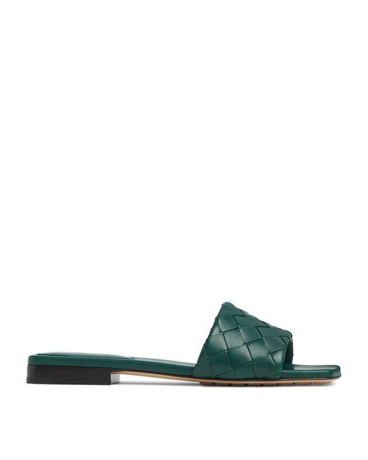Bottega Veneta Green Lambskin Parco Mules