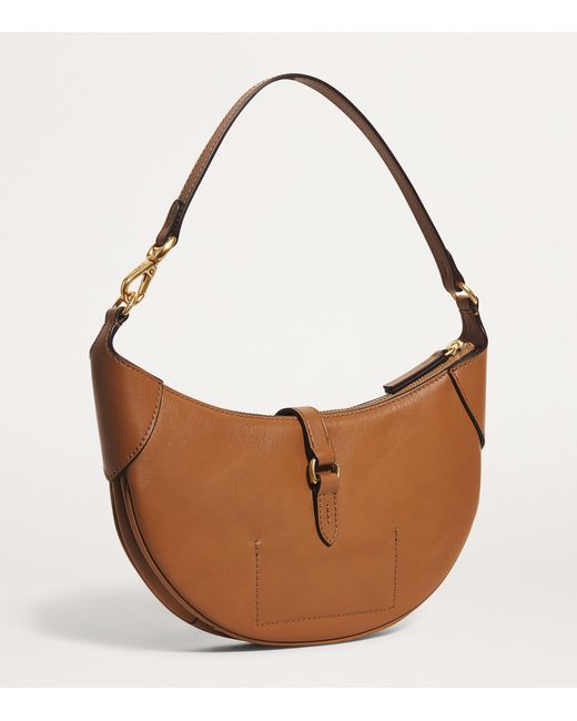Polo Ralph Lauren Brown Leather Polo Id Shoulder Bag