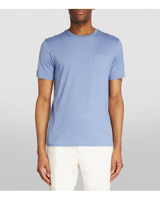 Ralph Lauren Purple Label Blue Cotton T-shirt for men