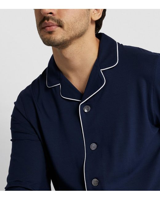 Derek Rose Blue Modal-Blend Basel Pyjama Set for men