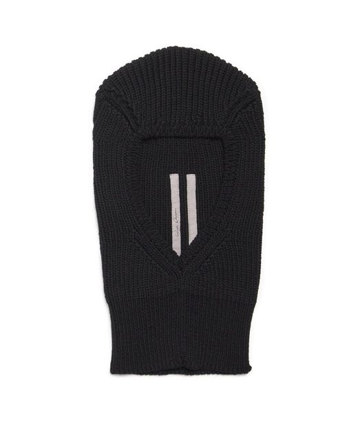 Rick Owens Black Virgin Wool Skull Balaclava for men