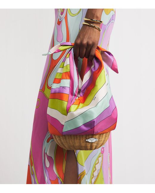 Emilio Pucci Pink Iride Print Bucket Bag