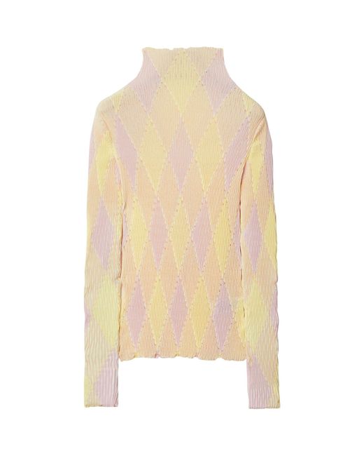 Burberry Natural Cotton-silk Argyle Sweater