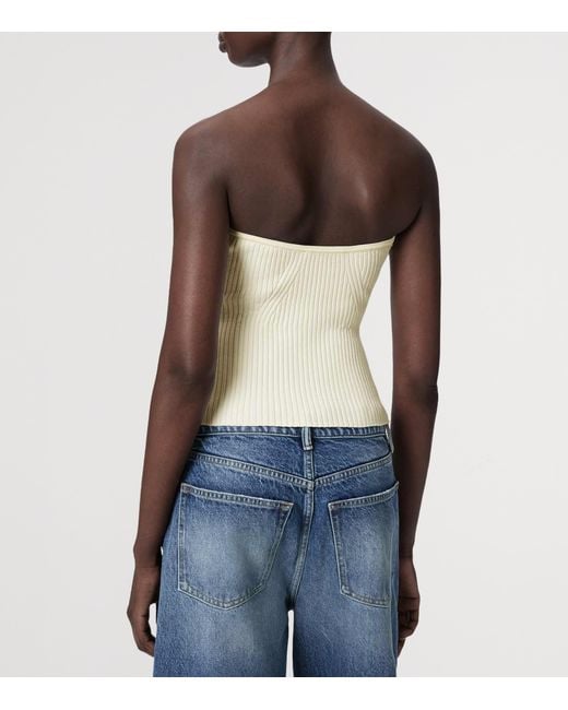 AllSaints Natural Knitted Bandeau Cruz Top