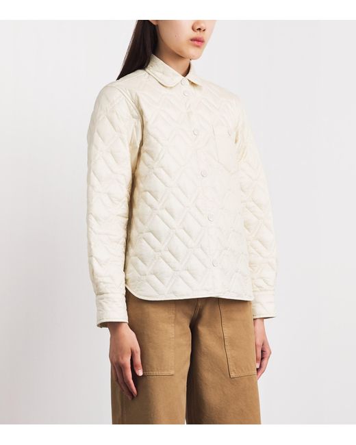 Moncler White Diamond-Quilted Overshirt