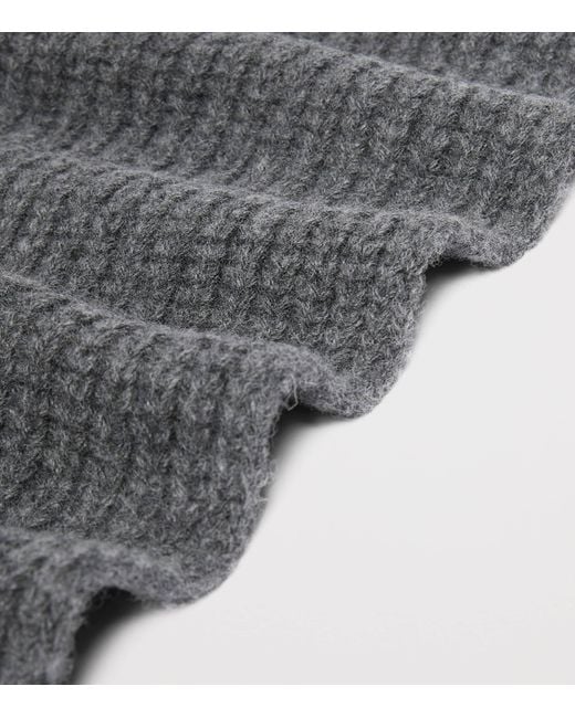 Weekend by Maxmara Gray Virgin Wool Initial Scarf