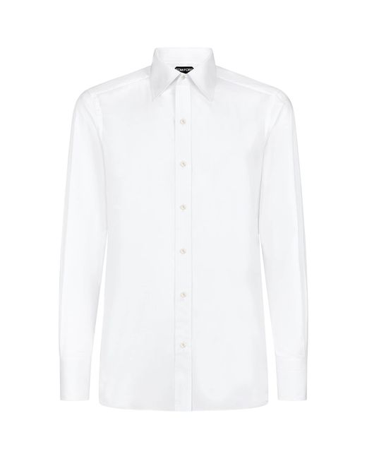 Tom Ford White Cotton Poplin Shirt for men