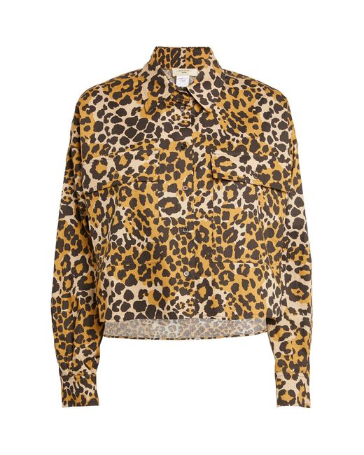 Weekend by Maxmara Natural Cropped Leopard Print Shirt