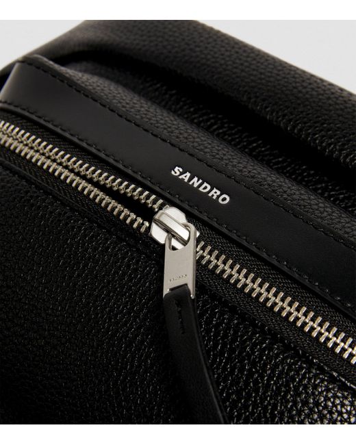 Sandro Black Coated Belt Bag for men