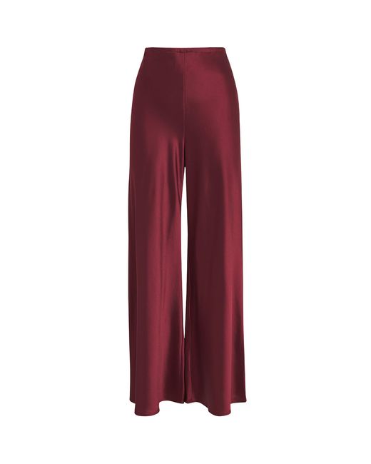 Leset Red Satin Barb Bias Trousers