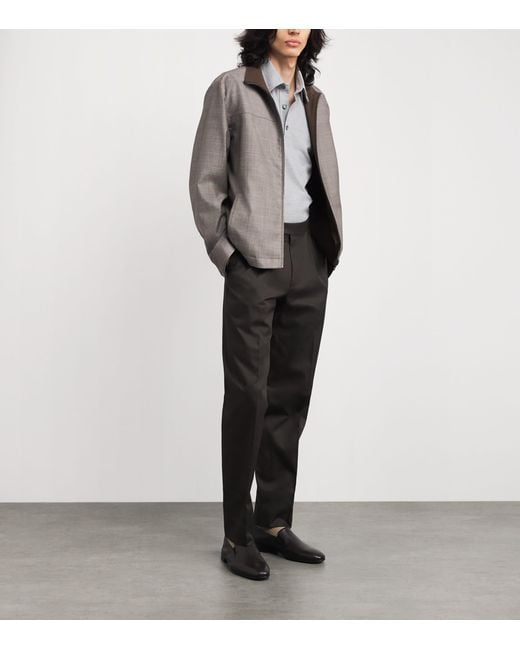 Brioni Gray Cotton Piqué Polo Shirt for men