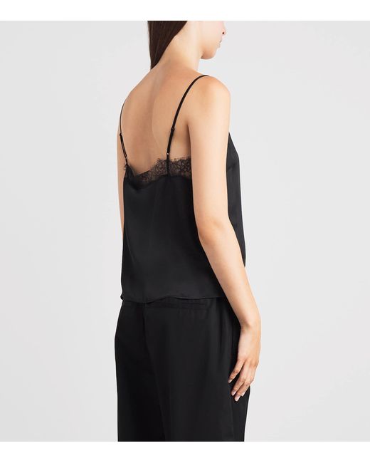 Anine Bing Black Silk-Blend Mael Cami Top