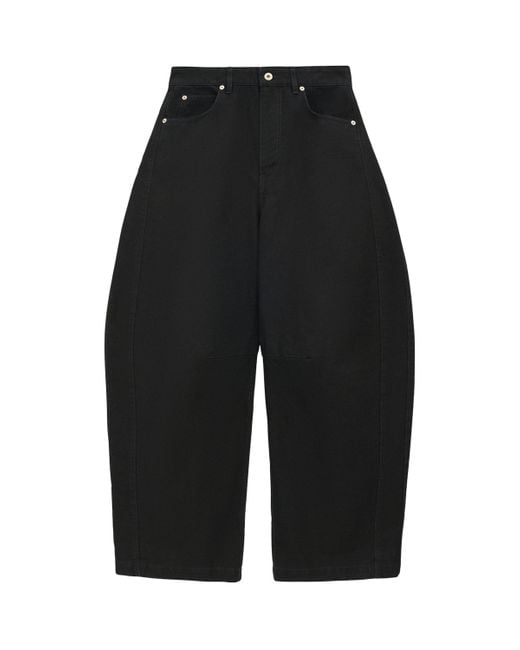 Loewe Black Patch-Detail Barrel Jeans